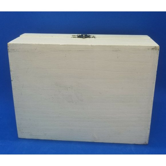 Hand Painted Wood Hinged Lined Trinket Box Flower Pot Artist Signed - Picture 8 of 8